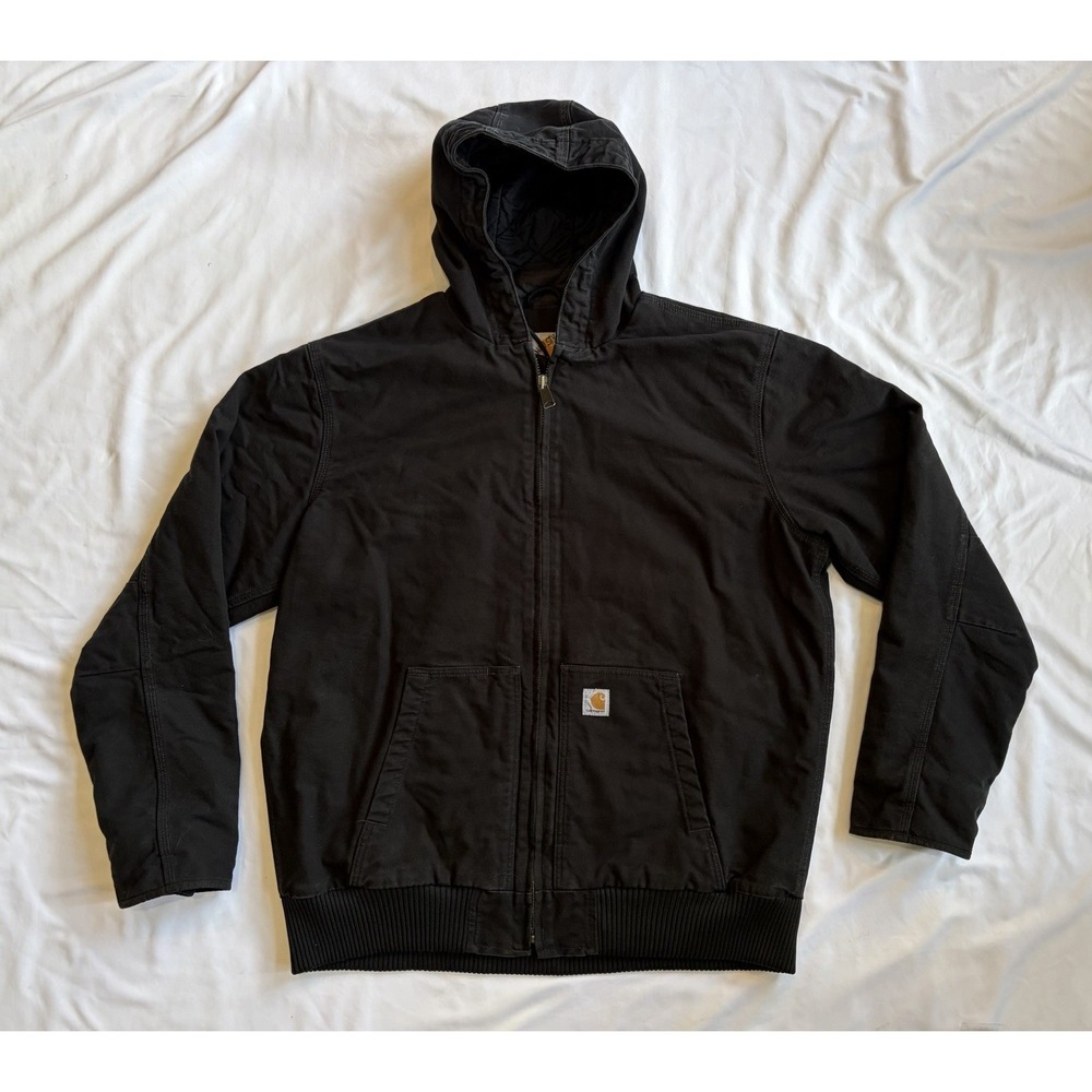 Carhartt Men's Washed Duck Insulated Active Jacket XL Black 104050